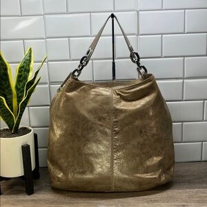 9403 Michael Kors Metallic Gold hobo Bag 679403